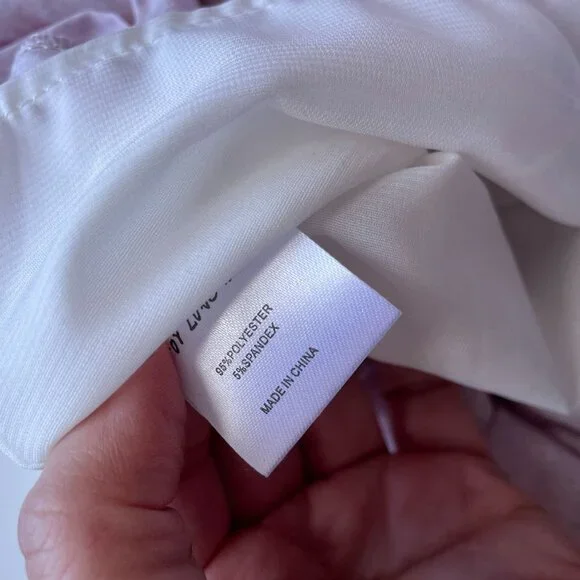 For Love Bell Pink Patchwork Ruffle Mini Dress Boho SZ M - Picture 16 of 16